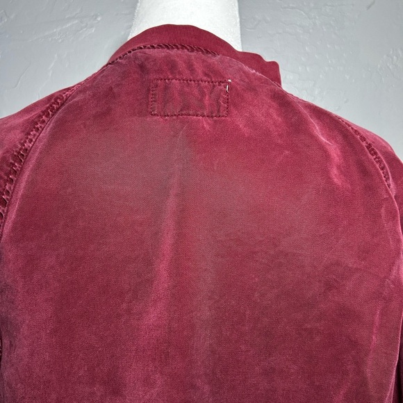 American Eagle Outfitters Deep Red Bomber Jacket burgundy size medium (c) - Picture 9 of 16